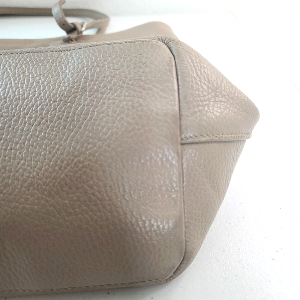 Vintage Furla Pebble Leather Neutral Tote Shoulder Bag - Picture 10 of 16